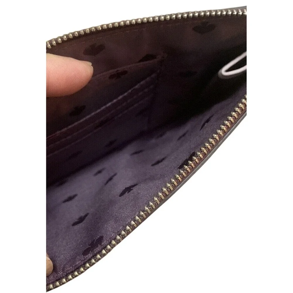 Kate Spade New York Staci Wristlet‎ Burgundy 2 tone Zip Pouch Clutch Wallet